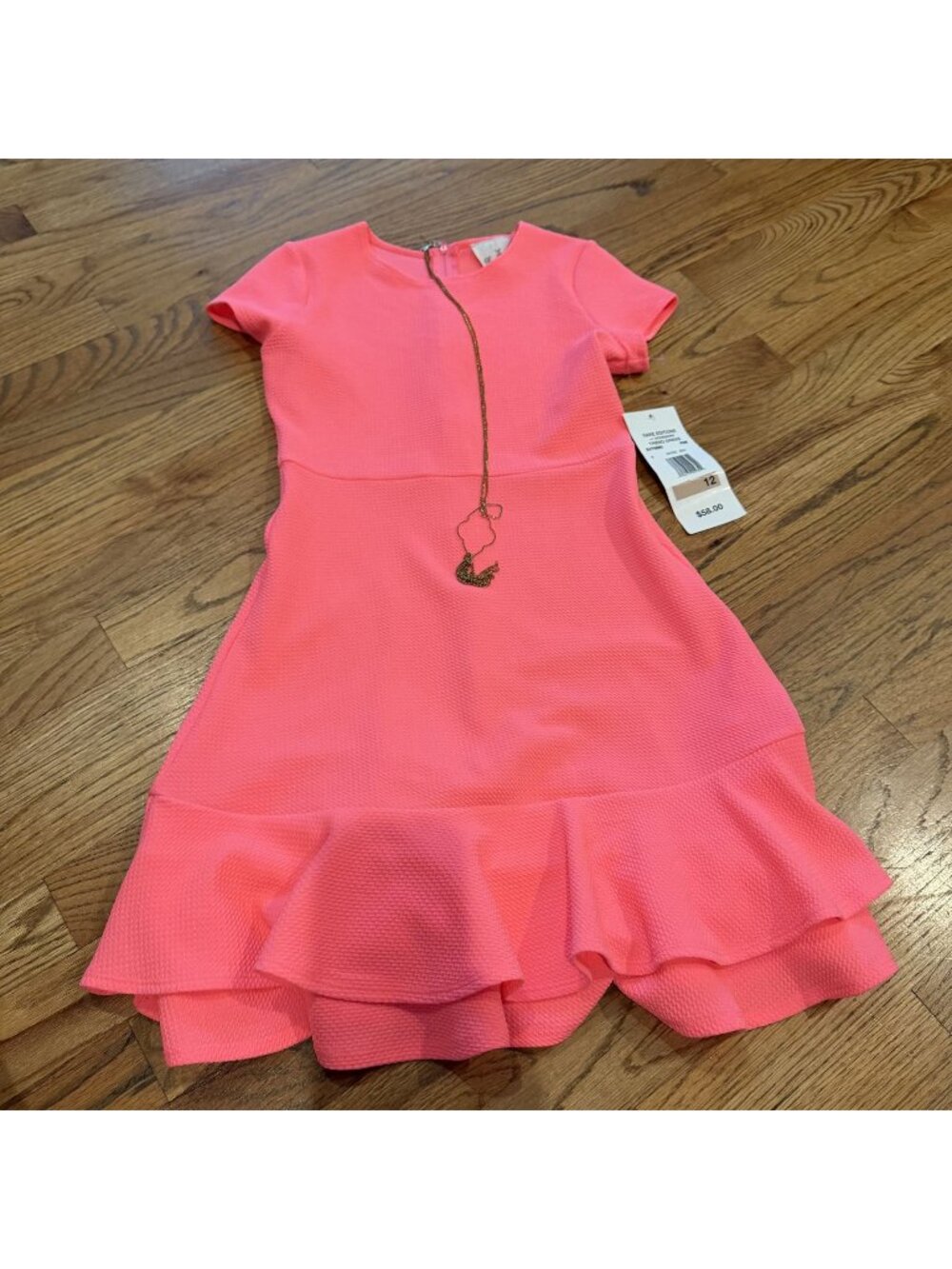 Rare Editions Girls Coral Pink Dress New SIze 12